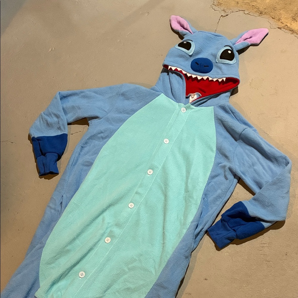 Blue and Teal Stitch Disney Character Onesie adult small